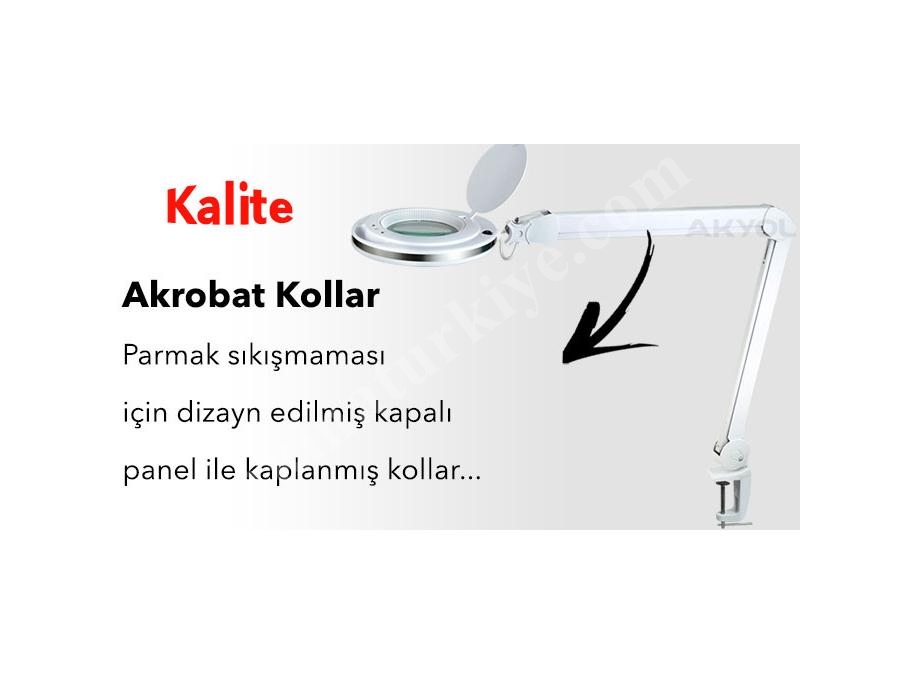 Led Işıklı Masaüstü Ve Ayaklı Mercekli Büyüteç 5X Loyka 6017-8