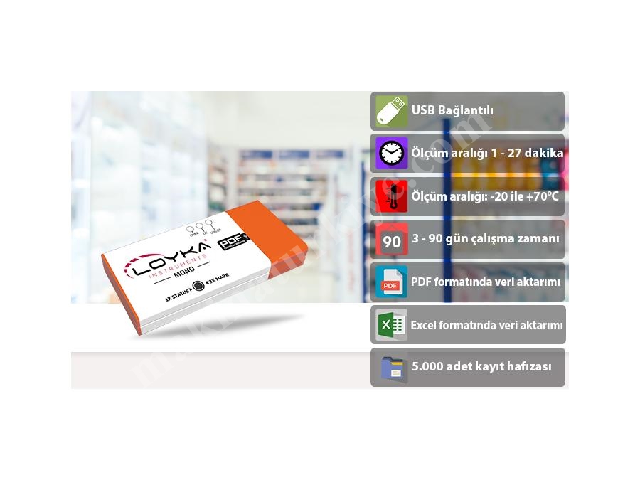 Sıcaklık Kayıt Cihazı Tek Kullanımlık Loyka Mono