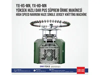 YX HS MN Yüksek Hızlı Dar Pus Süprem Örme Makinesi 