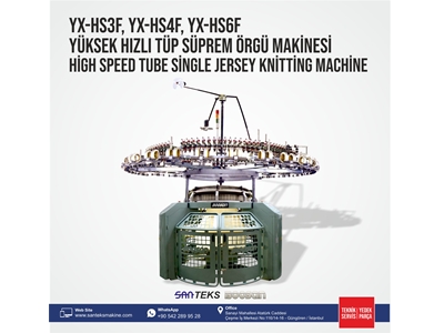 YX HS3F Yüksek Hızlı Tüp Süprem Örgü Makinesi  - 0