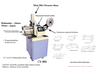 CY 802 Yüksek Hızlı Ultrasonik Etiket Kesme Makinesi 