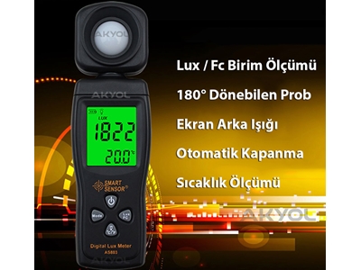 0 ~ 200.000 Lux Işık Ölçer Lüksmetre - 2