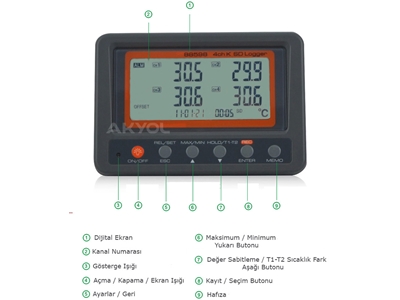 Sıcaklık Ölçüm Kayıt Cihazı -50ºc +400ºc K Tipi 4 Kanallı - 5