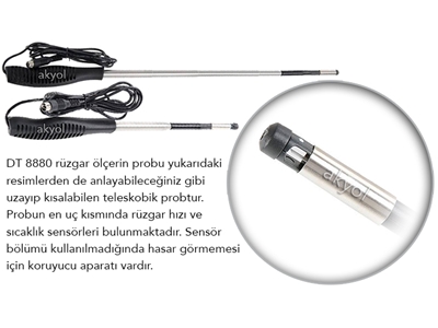 Teleskobik Problu Kızgın Tel Hava Hızı, Debisi ve Sıcaklık Ölçer - 3