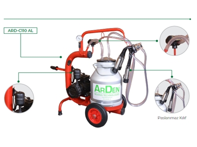 30 L Mini Alüminyum Tekli İnek Süt Sağım Makinası - 0