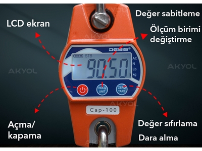 100 Kg Dijital Vinç Baskülü Ocs-C100 - 3