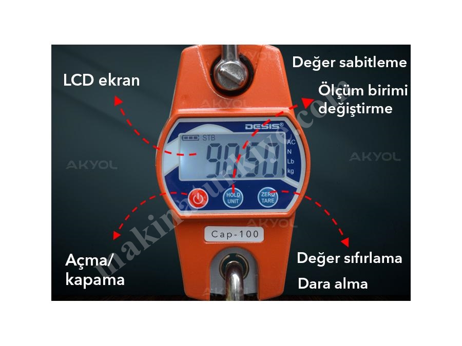 100 Kg Dijital Vinç Baskülü Ocs-C100