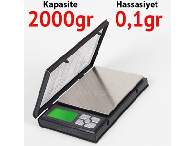 2000 Gr Notebook Kapaklı Cep Terazisi - 0