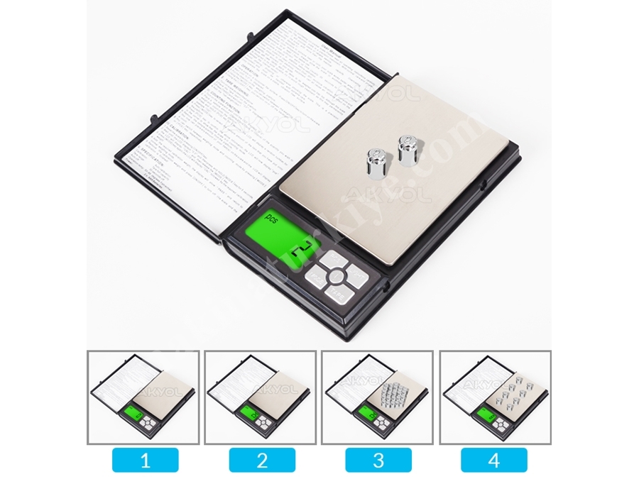 2000 Gr Notebook Kapaklı Cep Terazisi