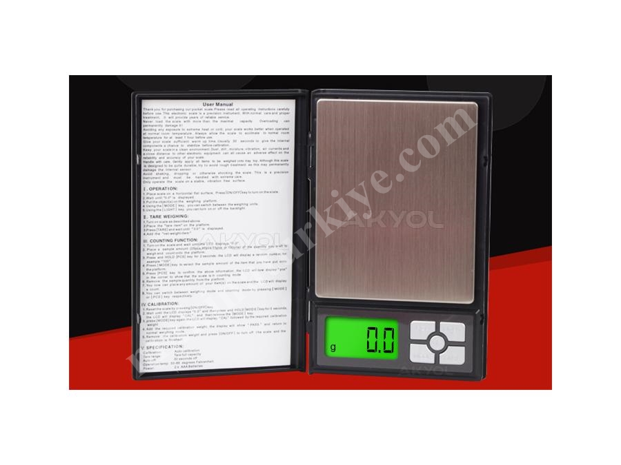 2000 Gr Notebook Kapaklı Cep Terazisi