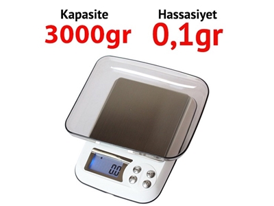 3000 Gr Mini Hassas Terazi Dm3-3000 - 0