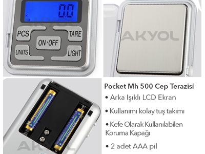 500 Gr Hassas Cep Terazi Pocket Mh - 3