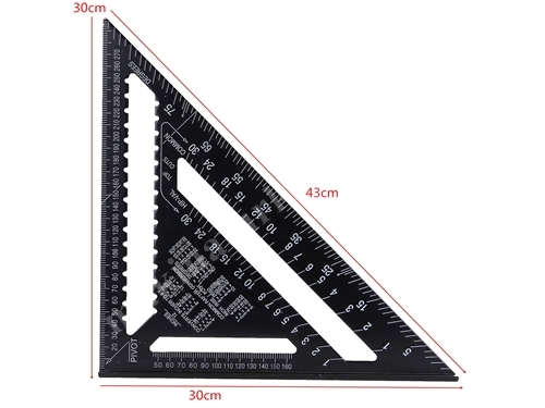 Règle Triangle Métallique 30 Cm Équerre en Aluminium Métrique Pour Menuisier