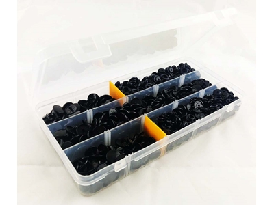 200 Set 12.5 Mm Plastik Siyah Çıt Çıt Düğme - 4