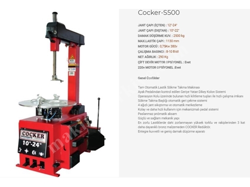 Otomatik Lastik Sökme Takma Makinası S500