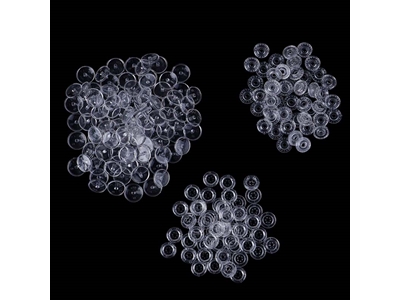 100 Set 2.5 Mm Plastik Şeffaf Çıt Çıt Düğme - 1