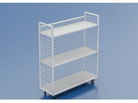 Shelving Unit with Wheels 65x145x160 Cm with Mesh Wire on 3 sides - 0
