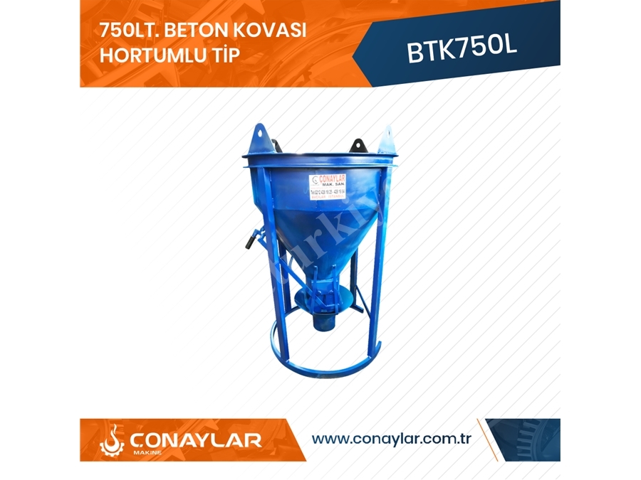 750 Litrelik Beton Kovası (Hortumlu Tip)