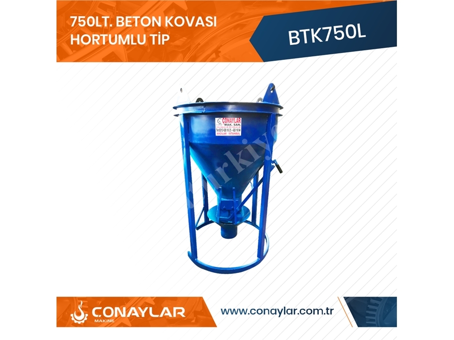 750 Litrelik Beton Kovası (Hortumlu Tip)