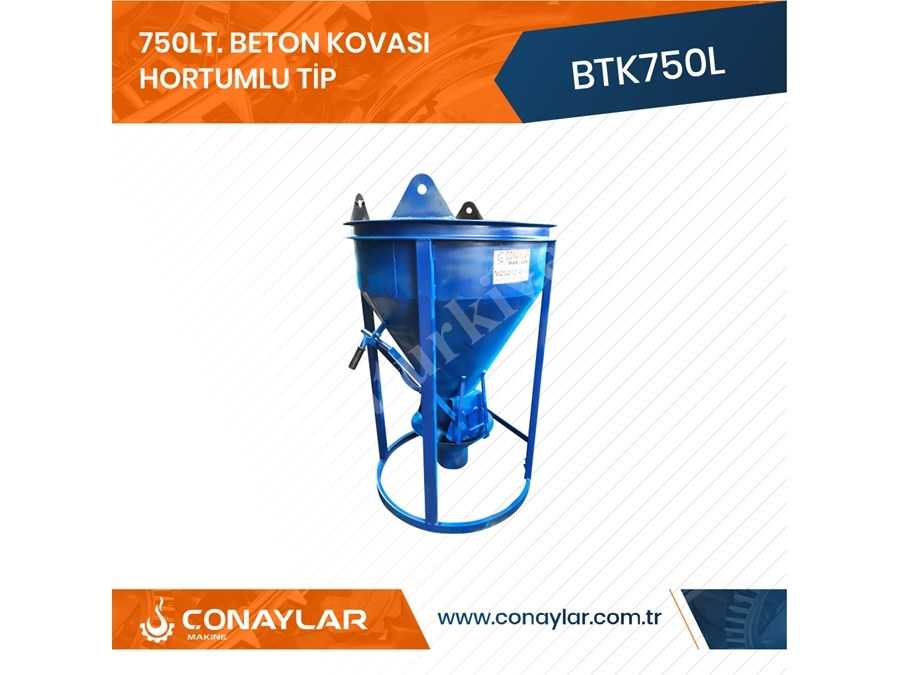 750 Litrelik Beton Kovası (Hortumlu Tip)