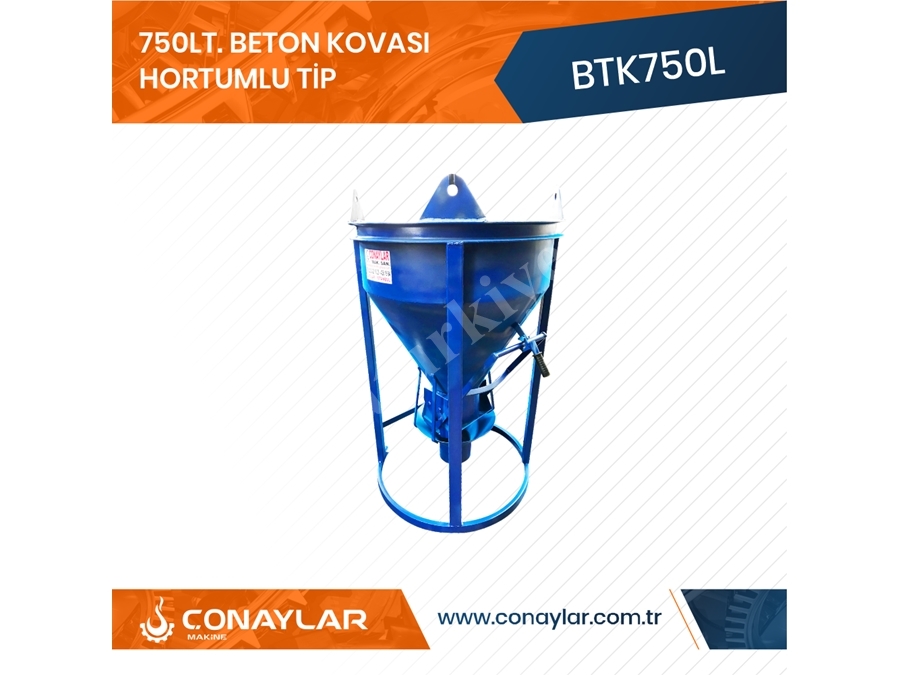 750 Litrelik Beton Kovası (Hortumlu Tip)