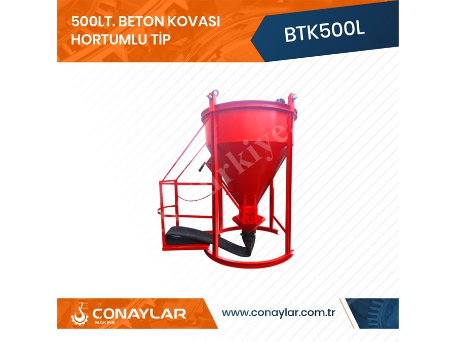 500 Litrelik Beton Kovası (Hortumlu Tip)