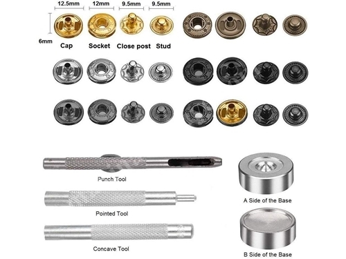 561 (120 Set) Mixed Color 12.5 mm Metal Snap Fasteners and Storage Box