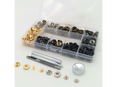 561 (120 ensembles) Boutons-pression métalliques multicolores de 12,5 mm et boîte de rangement - 5