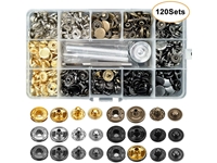 561 (120 Set) Mixed Color 12.5 mm Metal Snap Fasteners and Storage Box - 4