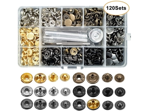 561 (120 Set) Mixed Color 12.5 mm Metal Snap Fasteners and Storage Box