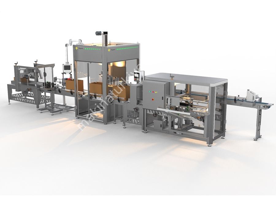 Lignes de remplissage de colis avec robot cartésien entièrement automatique