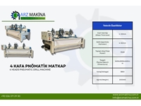 4 Kafa Pnömatik Cam Delme Makinası