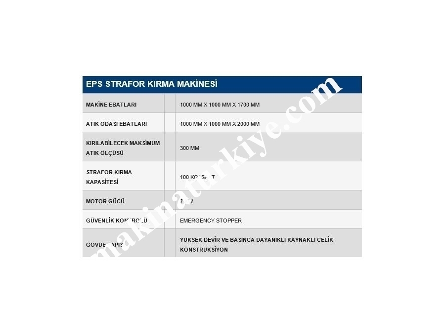 Strafor Atığı Kırma Makinesi
