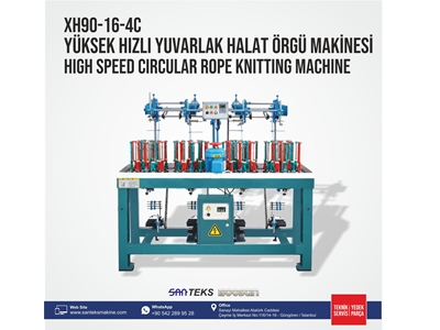 XH90-16-4C Yüksek Hızlı Yuvarlak Halat Örgü Makinesi - 0