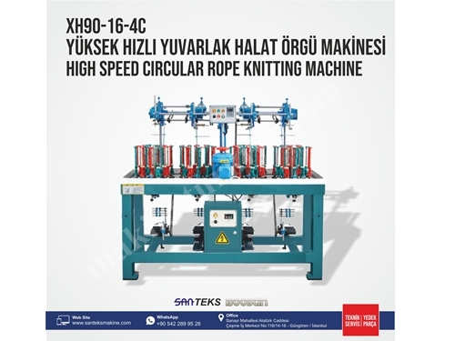 XH90-16-4C Yüksek Hızlı Yuvarlak Halat Örgü Makinesi