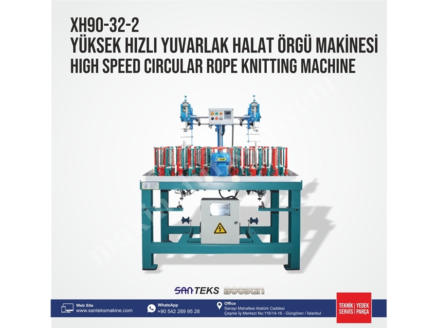 XH90-32-2 Yüksek Hızlı Yuvarlak Halat Örgü Makinesi 