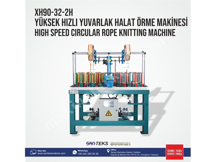 XH90-32-2H Yüksek Hızlı Yuvarlak Halat Örme Makinesi