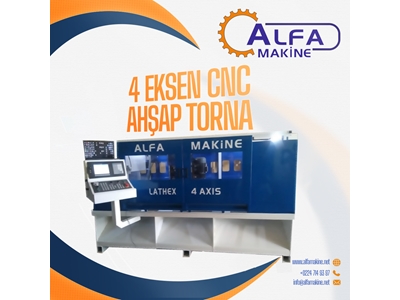 4 Eksen 4 Ünite Cnc Ahşap Torna Makinası - 1