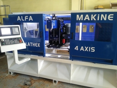 4 Eksen 4 Ünite Cnc Ahşap Torna Makinası - 4