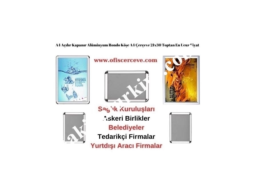 A4 Açılır Kapanır Alüminyum Rondo Köşe A4 Çerçeve 21X30 Toptan En Ucuz Fiyat