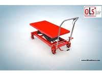 1000 Kg 136 Cm Manual Mobile Scissor Load Platform - 2