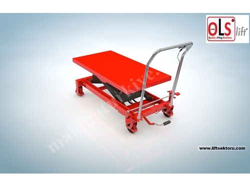 1000 Kg 136 Cm Manual Mobile Scissor Load Platform
