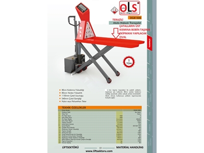 1500 Kg 80 Cm Battery Powered Scissor Pallet Jack - 1