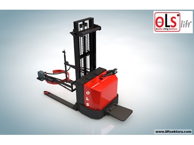 600 Kg 240 Cm Fully Electric Drum Handling Turning Stacking Machine - 4