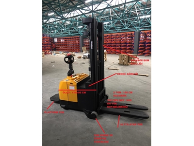 1 Ton 2.5 Meter Counterbalanced Fully Electric Stacker - 1
