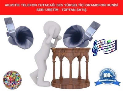 Akustik Telefon Tutacağı Ses Yükseltici Gramofon Hunisi - 0
