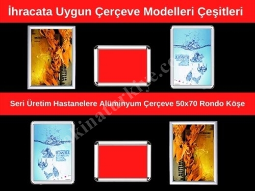 Seri Üretim Hastanelere Alüminyum Çerçeve 50X70 Rondo Köşe