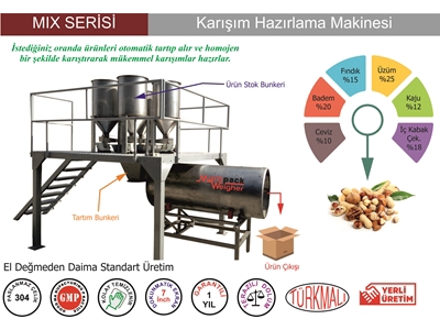 Machine de préparation de fruits secs à 6 canaux mélangés