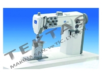 Columnar Mechanical Vertical Post-Stitch Leather Sewing Machine with Double Needle - 0