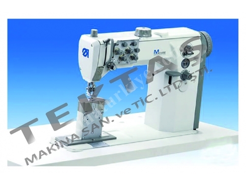 Columnar Mechanical Vertical Post-Stitch Leather Sewing Machine with Double Needle